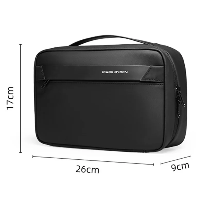 MARK RYDEN MR86 PU+Oxford Cloth Portable Travel Toiletry Carrying Bag - Tech Gray