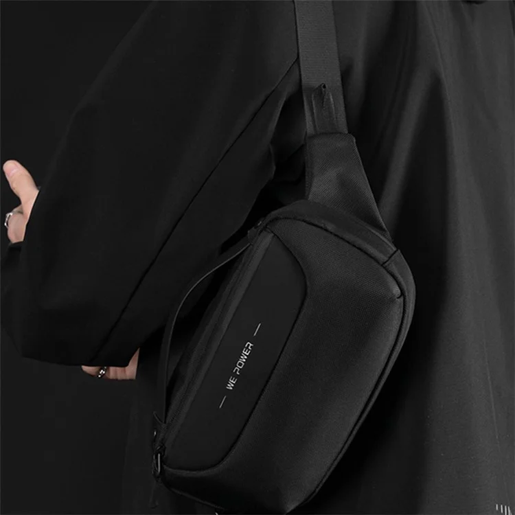 WEPOWER 2114 Men's Travel Chest Bag Nylon Cloth Waist Pack Pouch Daypack - Grey