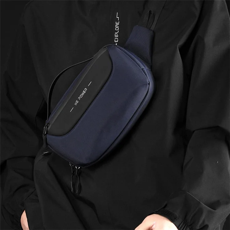 WEPOWER 2114 Men's Travel Chest Bag Nylon Cloth Waist Pack Pouch Daypack - Grey