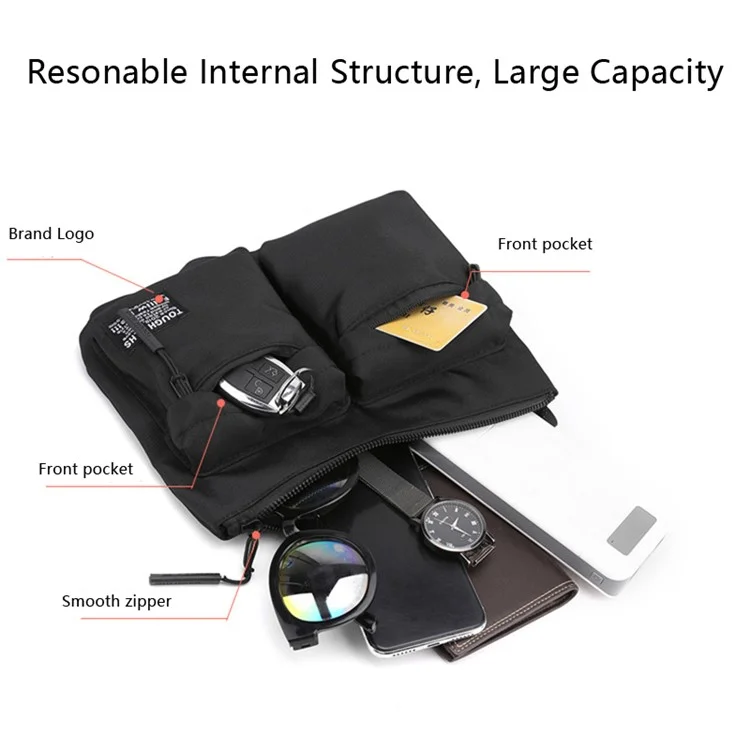 WEIXIER 8802 Crossbody-Tasche Oxford-Tuch+Nylon Messenger-Tasche - Schwarz