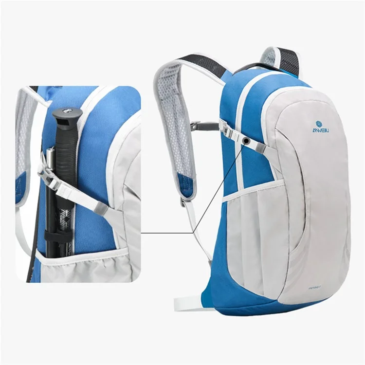 ANMEILU 1062 16L Nylon+Polyester Backpack Hiking Cycling Large Shoulders Bag - Light Grey+Blue