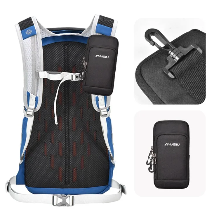 ANMEILU 1062 16L Nylon+Polyester Backpack Hiking Cycling Large Shoulders Bag - Light Grey+Blue