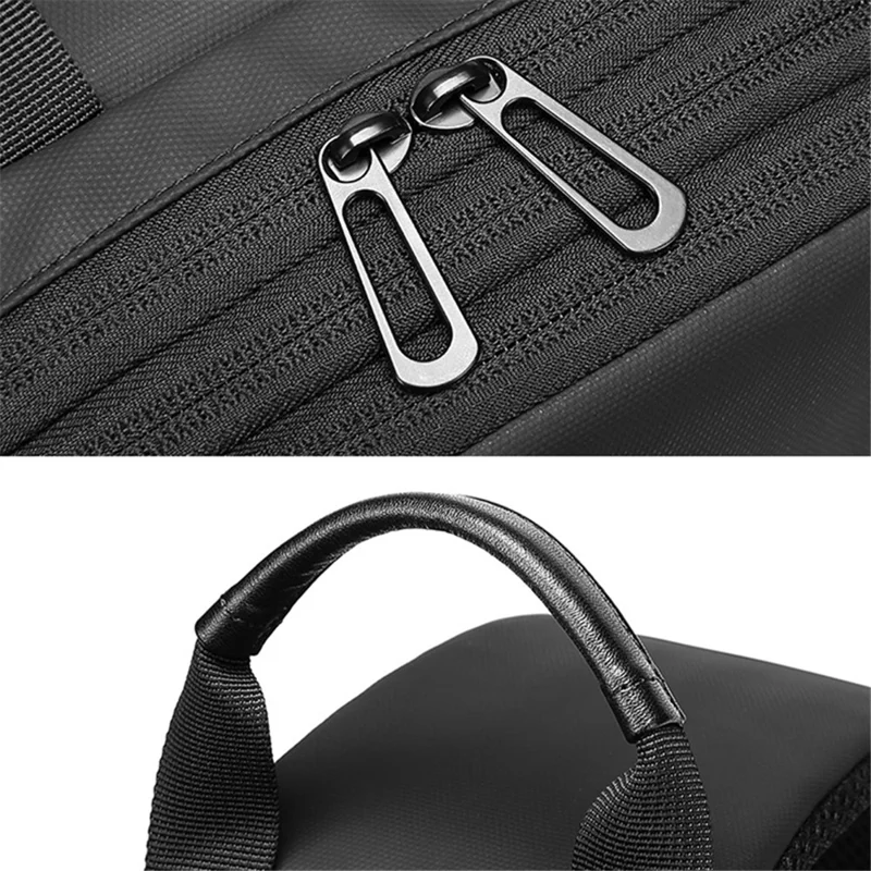 EURCOOL 2003 Black Chest Bag for Men, Polyester+PVC Crossbody Bag Daypack