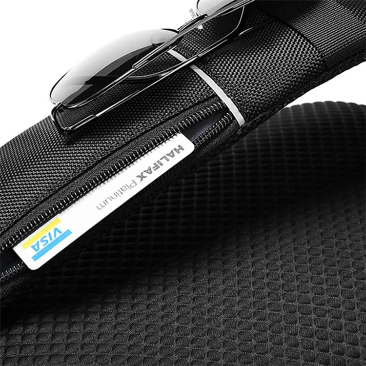 EURCOOL 2181 Herren-Umhängetasche 1680D PVC Crossbody-Tasche Daypack Schwarz Brusttasche