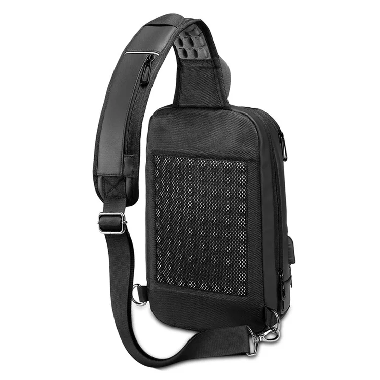 EURCOOL 1820 Lightweight Chest Bag Portable Crossbody Bag for Man, Black