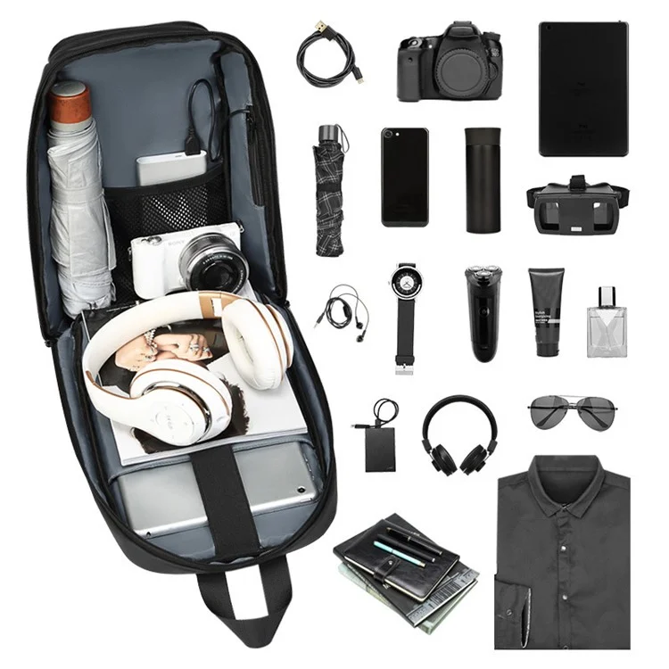 EURCOOL 1820 Lightweight Chest Bag Portable Crossbody Bag for Man, Black