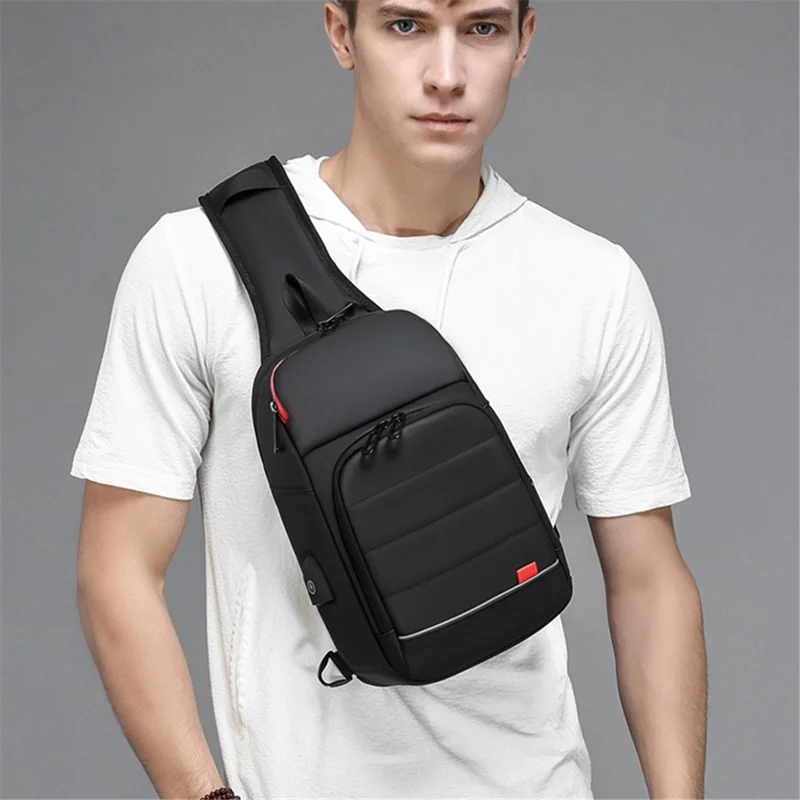 EURCOOL 1901 Bolsa de Peito Portátil para Homens, Bolsa Transversal, Preta