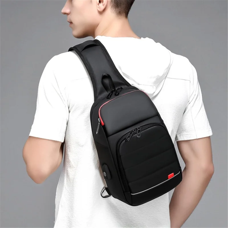 EURCOOL 1901 Bolsa de Peito Portátil para Homens, Bolsa Transversal, Preta