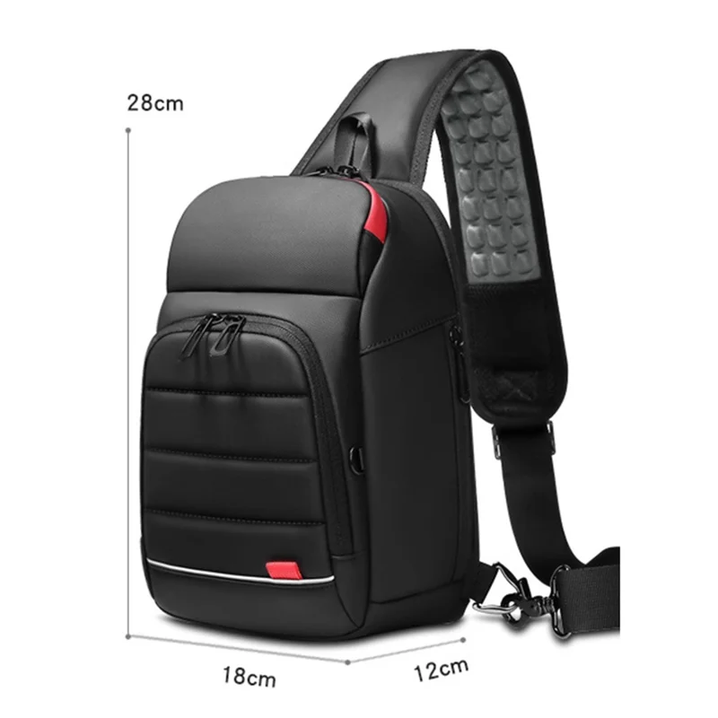 EURCOOL 1901 Bolsa de Peito Portátil para Homens, Bolsa Transversal, Preta
