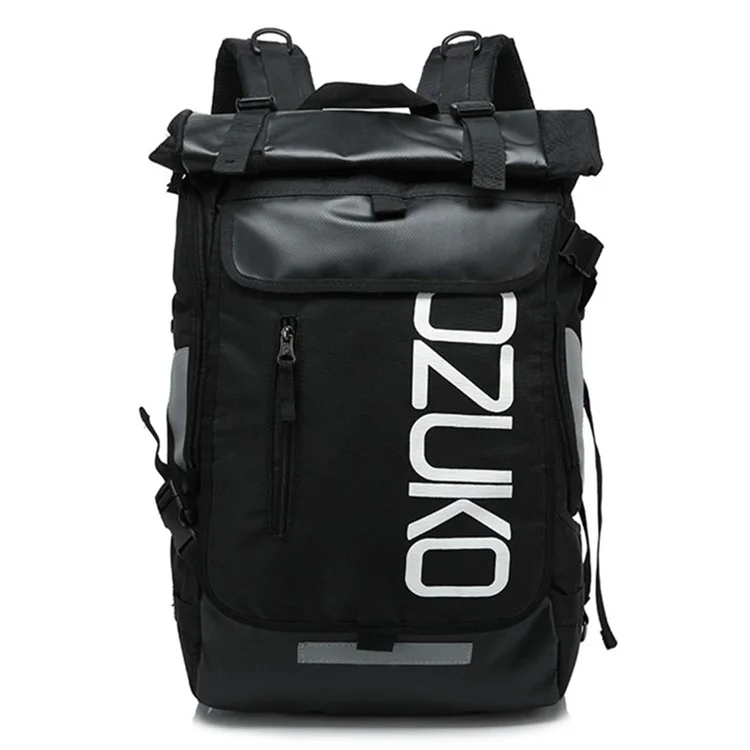 OZUKO 8020 Zaino da viaggio casual in tessuto Oxford Uomo Doppia spalla Borsa per laptop - Nero 