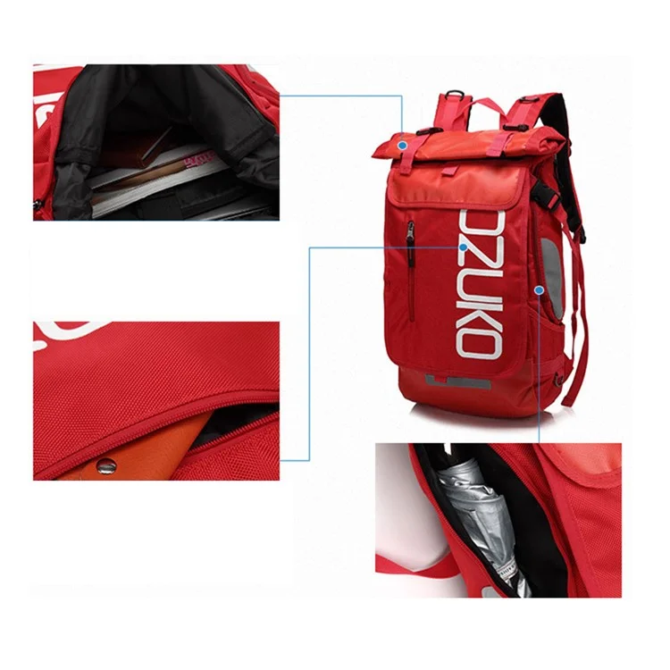OZUKO 8020 Zaino da viaggio casual in tessuto Oxford Uomo Doppia spalla Borsa per laptop - Nero 