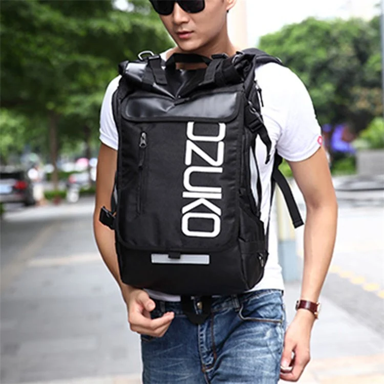 OZUKO 8020 Zaino da viaggio casual in tessuto Oxford Uomo Doppia spalla Borsa per laptop - Nero 