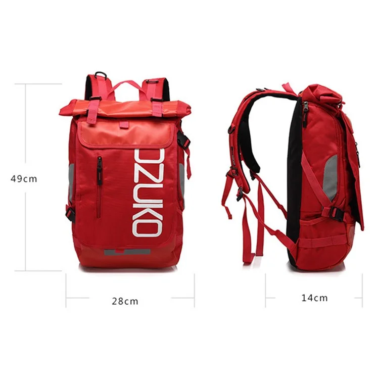 OZUKO 8020 Zaino da viaggio casual in tessuto Oxford Uomo Doppia spalla Borsa per laptop - Nero 