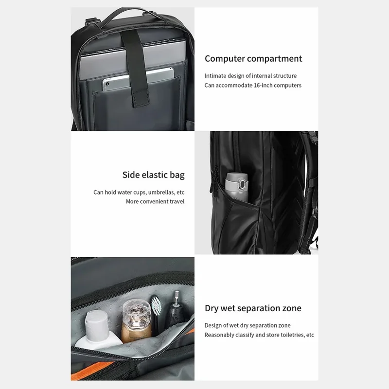 OUTWALK 2289 Waterproof Oxford Cloth Men Business Shoulder Bag Laptop Backpack