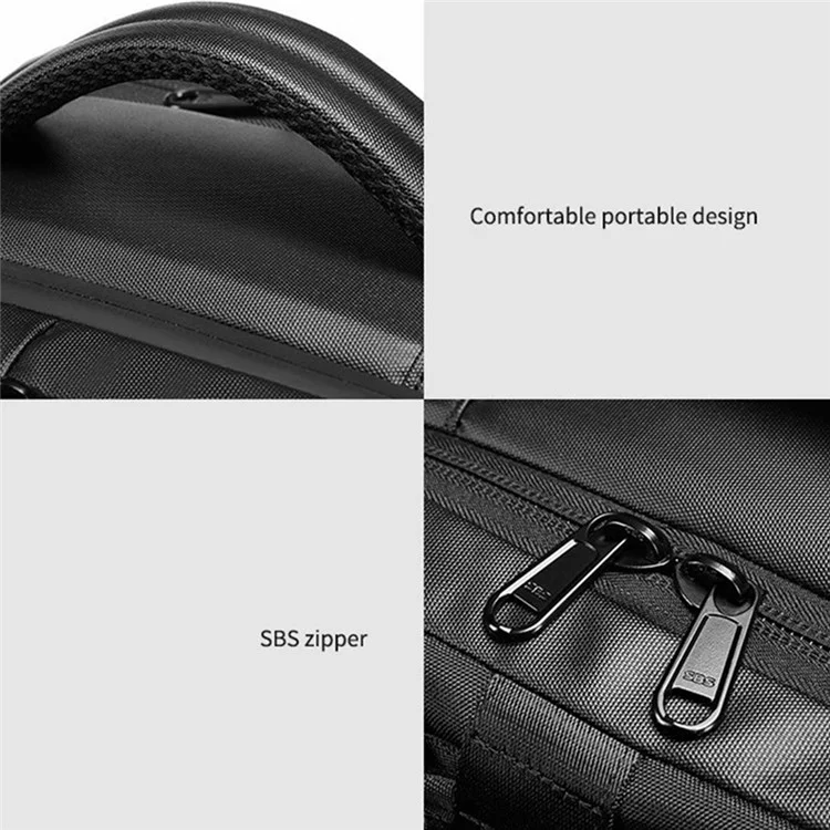 OUTWALK 8188 Business Travel Waterproof Laptop Backpack with Single Shoulder Strap