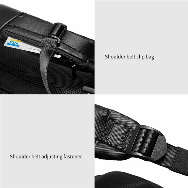 OUTWALK 8188 Business Travel Waterproof Laptop Backpack with Single Shoulder Strap