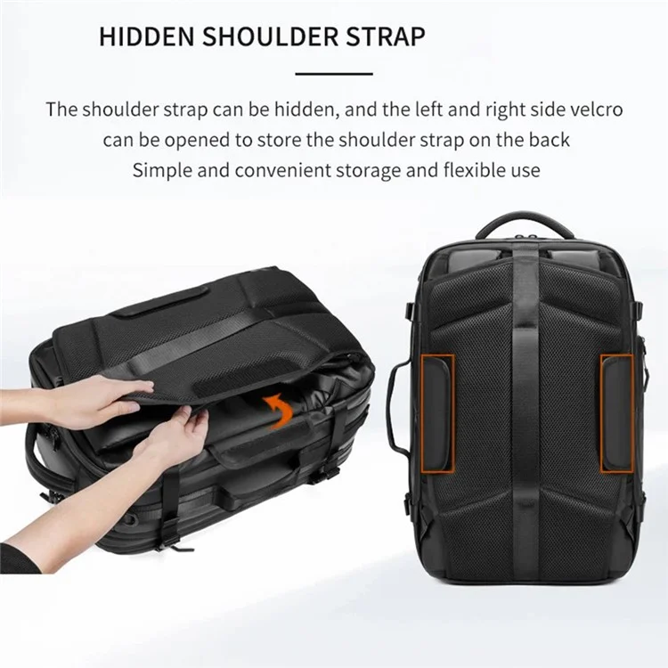 OUTWALK 8188 Business Travel Waterproof Laptop Backpack with Single Shoulder Strap