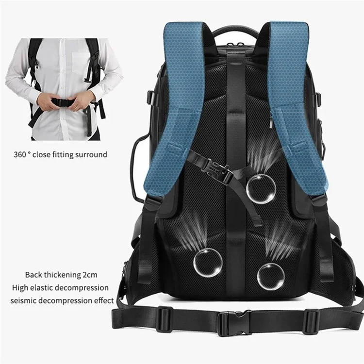 OUTWALK 8188 Business Travel Waterproof Laptop Backpack with Single Shoulder Strap