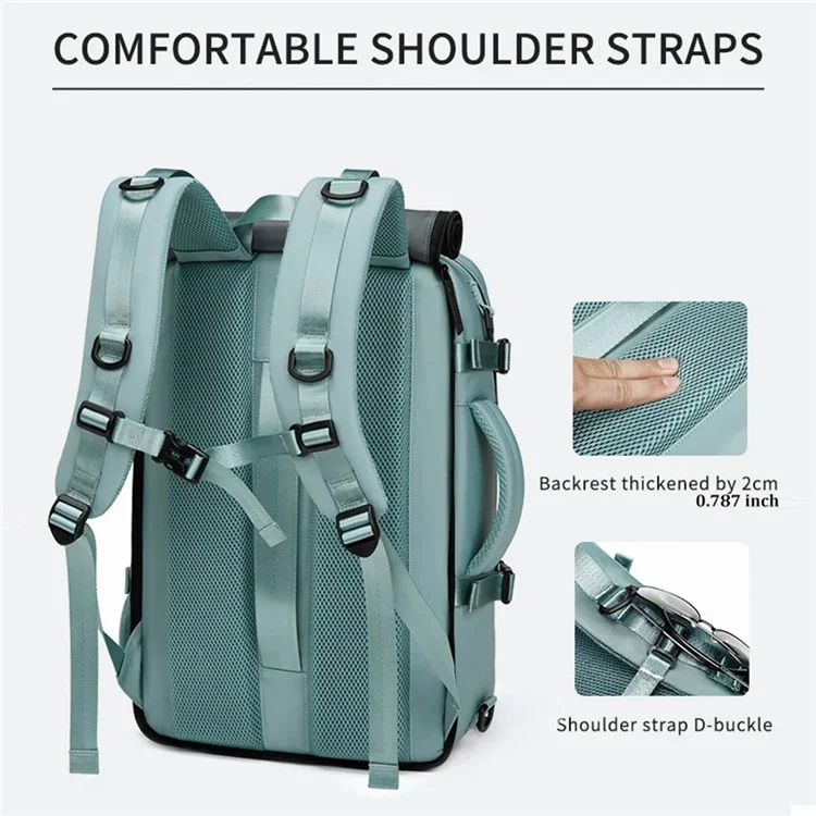 OUTWALK 7798 USB Port Multi-function Travel Backpack for 16" Laptop - Green