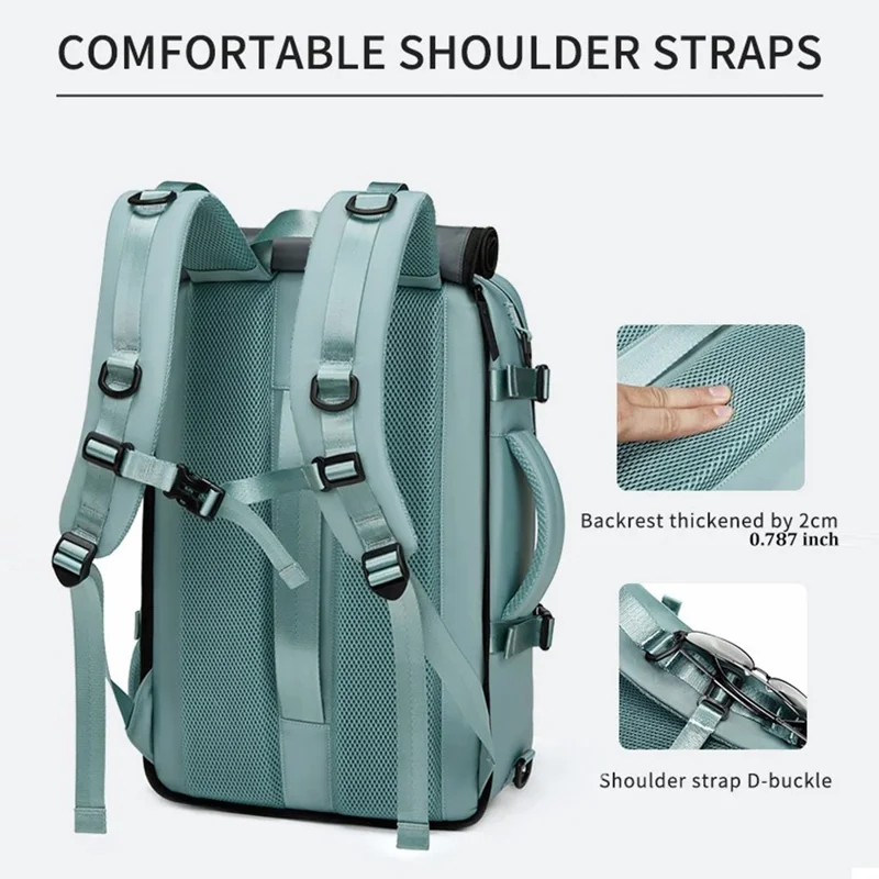 OUTWALK 7798 USB Port Multi-function Travel Backpack for 16" Laptop - Army Green