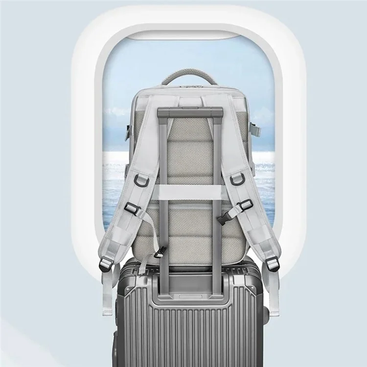 2023 Expandable Carry-On Luggage Travel Backpack Weekender Bag with USB Port - Light Grey