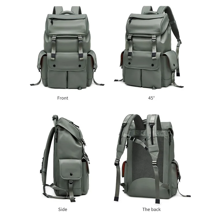 Nylon College Student Book Bag Travel Backpack 16-Inch Laptop Shoulders Bag - Army Green