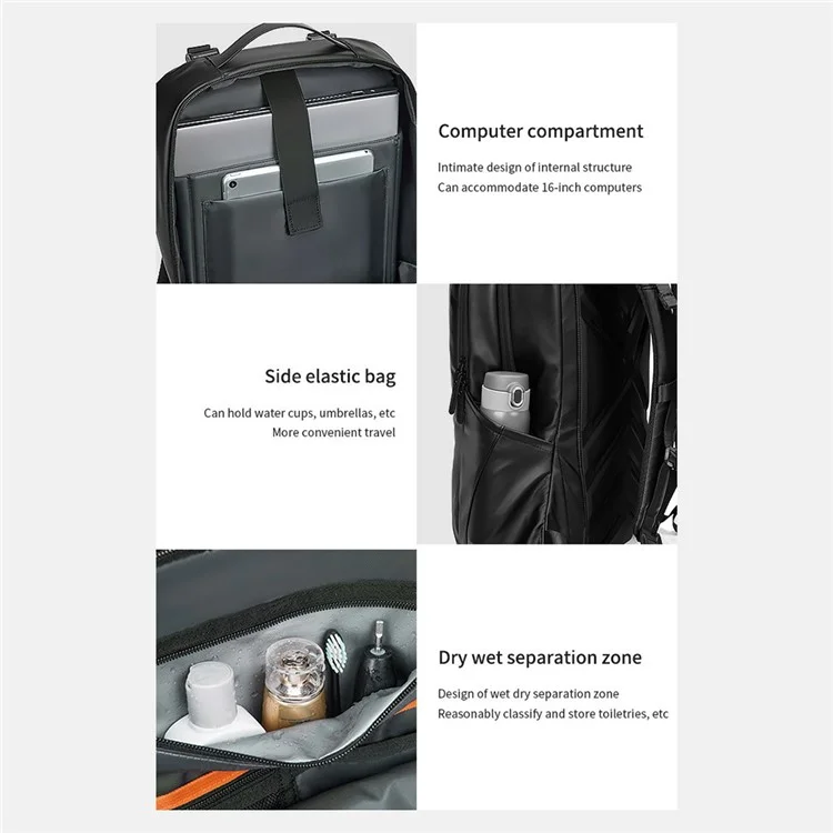 2289 Wasserdichter Oxford-Tuch-Reiserucksack Geschäfts-16-Zoll-Laptop-Tragetasche