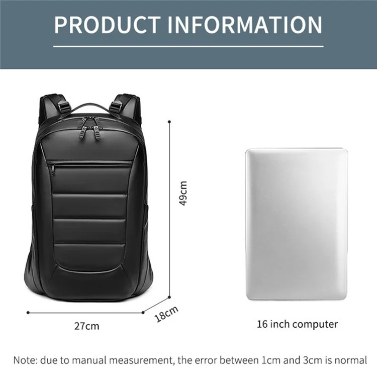 2289 Wasserdichter Oxford-Tuch-Reiserucksack Geschäfts-16-Zoll-Laptop-Tragetasche