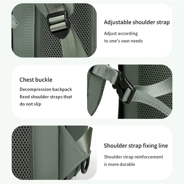 OUTWALK Men's Backpack Business Briefcase Crossbody Bag Large Messenger Bag - Army Green