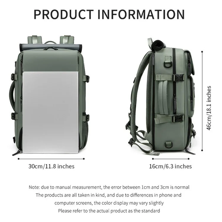 OUTWALK Men's Backpack Business Briefcase Crossbody Bag Large Messenger Bag - Army Green