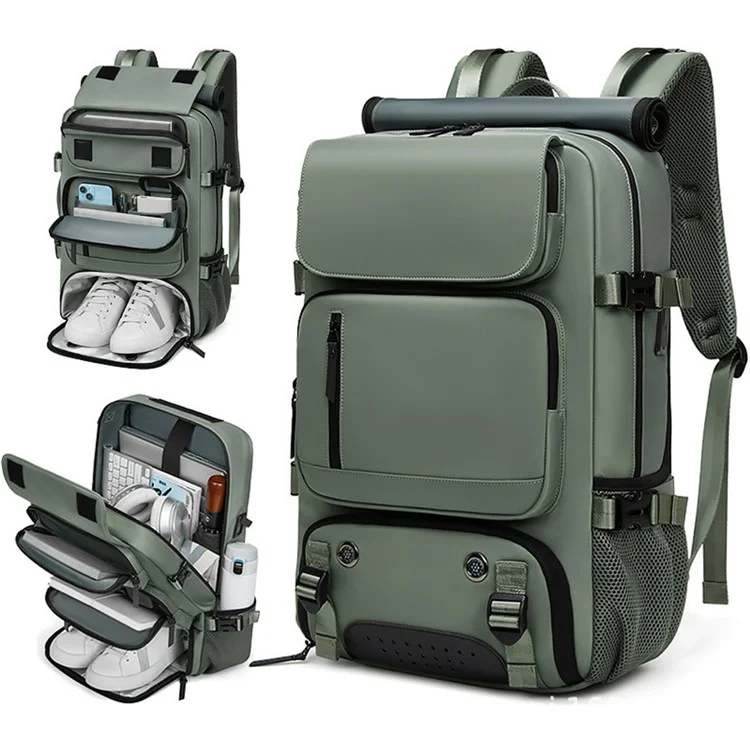 OUTWALK Men's Backpack Business Briefcase Crossbody Bag Large Messenger Bag - Army Green