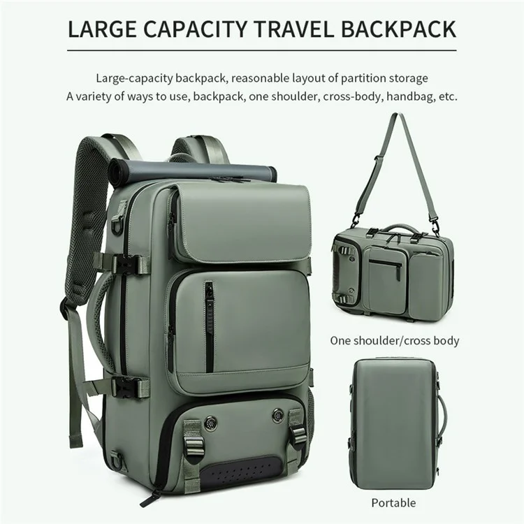 OUTWALK Men's Backpack Business Briefcase Crossbody Bag Large Messenger Bag - Army Green