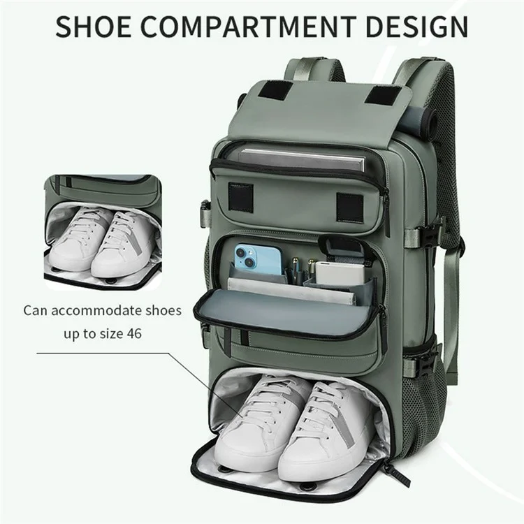 OUTWALK Men's Backpack Business Briefcase Crossbody Bag Large Messenger Bag - Army Green