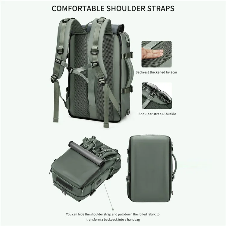 OUTWALK Men's Backpack Business Briefcase Crossbody Bag Large Messenger Bag - Army Green