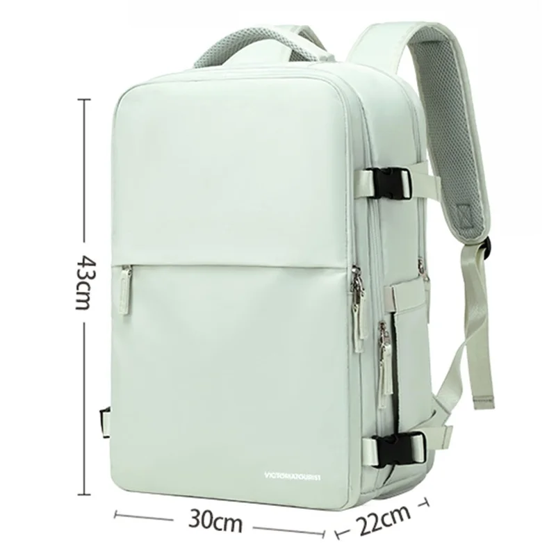 VICTORIATOURIST V7056 Polyester Travel Backpack Dual Shoulder Laptop Bag with USB Port - Black