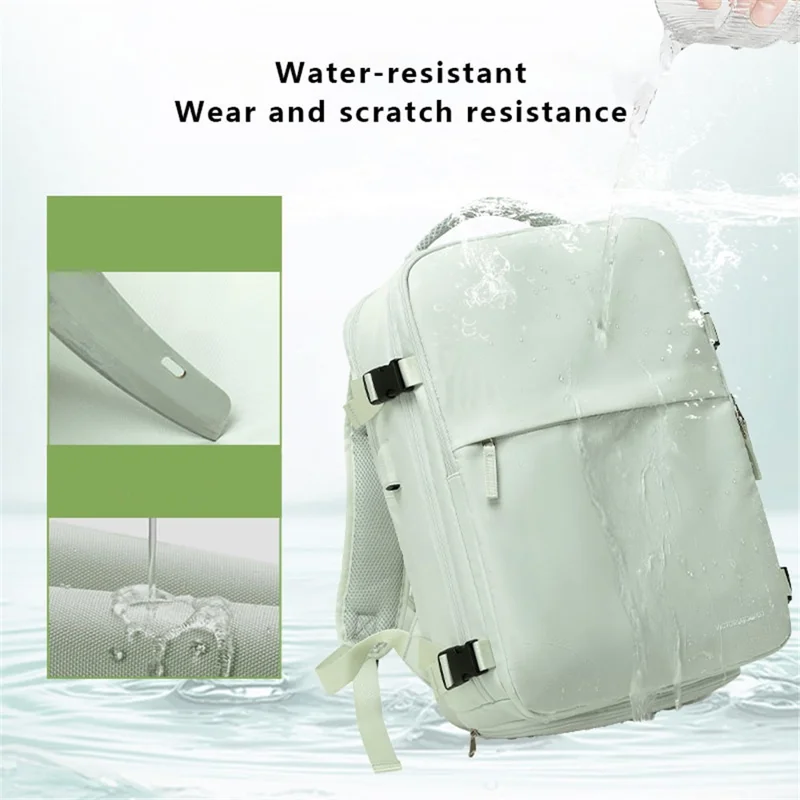 VICTORIATOURIST V7056 Polyester Travel Backpack Dual Shoulder Laptop Bag with USB Port - Black