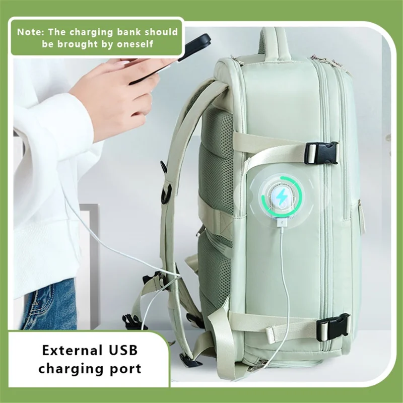 VICTORIATOURIST V7056 Polyester Travel Backpack Dual Shoulder Laptop Bag with USB Port - Black