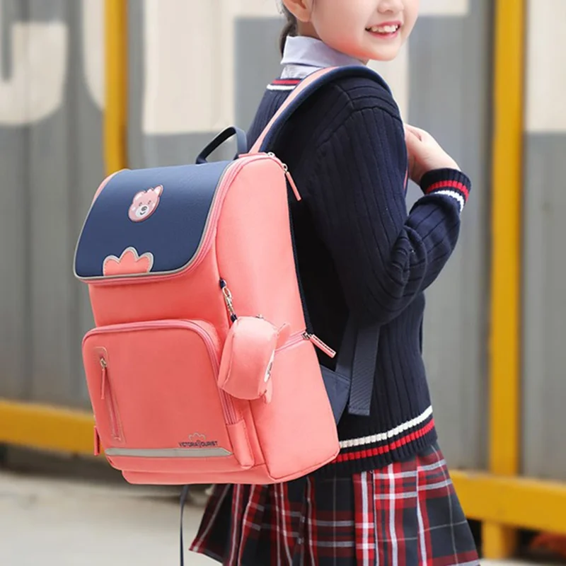 VICTORIATOURIST S8031 Burden-reducing Backpack Oxford Cloth Kids Primary School Student Schoolbag, Large Version