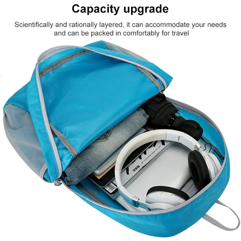 HAWEEL HWL7031 udendørs ekstra let foldbar rygsæk kløbning vandtæt polyester rygsæk - blå