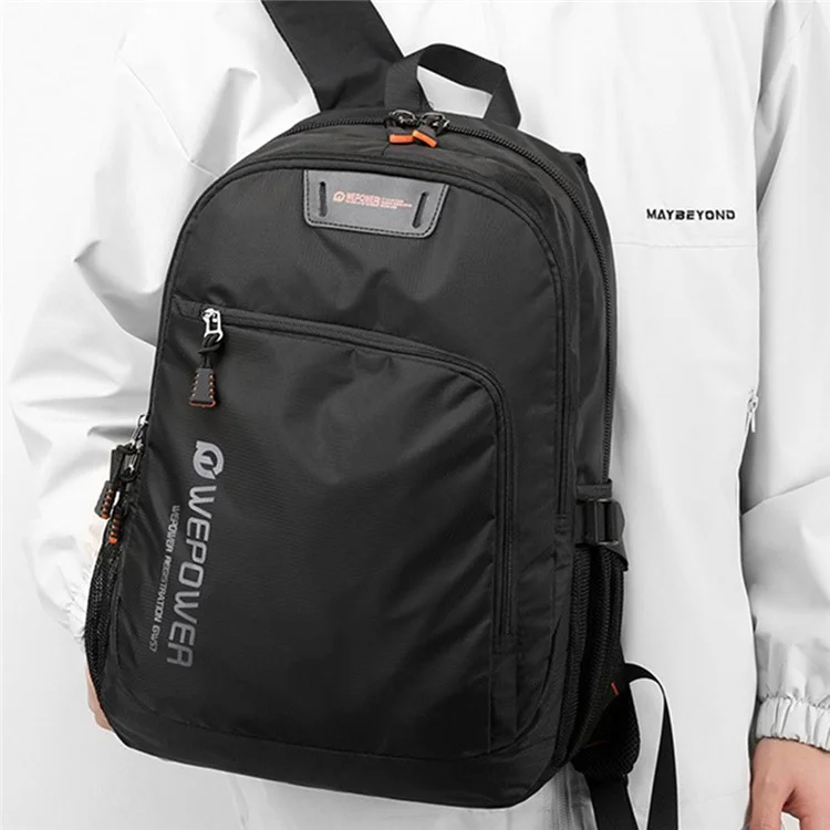 WEPOWER 2301 Laptop-Rucksack, wasserdichter Nylonstoff, große Kapazität, Business-Tagesrucksack - Schwarz
