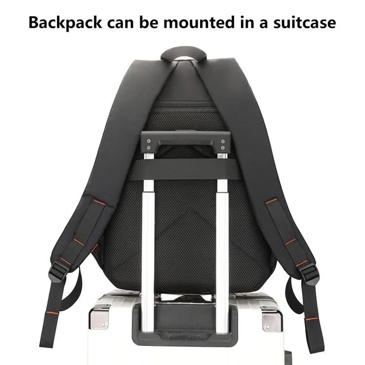 WEPOWER 2301 Laptop-Rucksack, wasserdichter Nylonstoff, große Kapazität, Business-Tagesrucksack - Schwarz