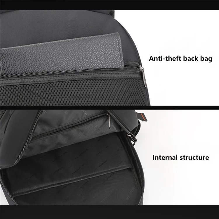 WEPOWER 2301 Laptop-Rucksack, wasserdichter Nylonstoff, große Kapazität, Business-Tagesrucksack - Schwarz