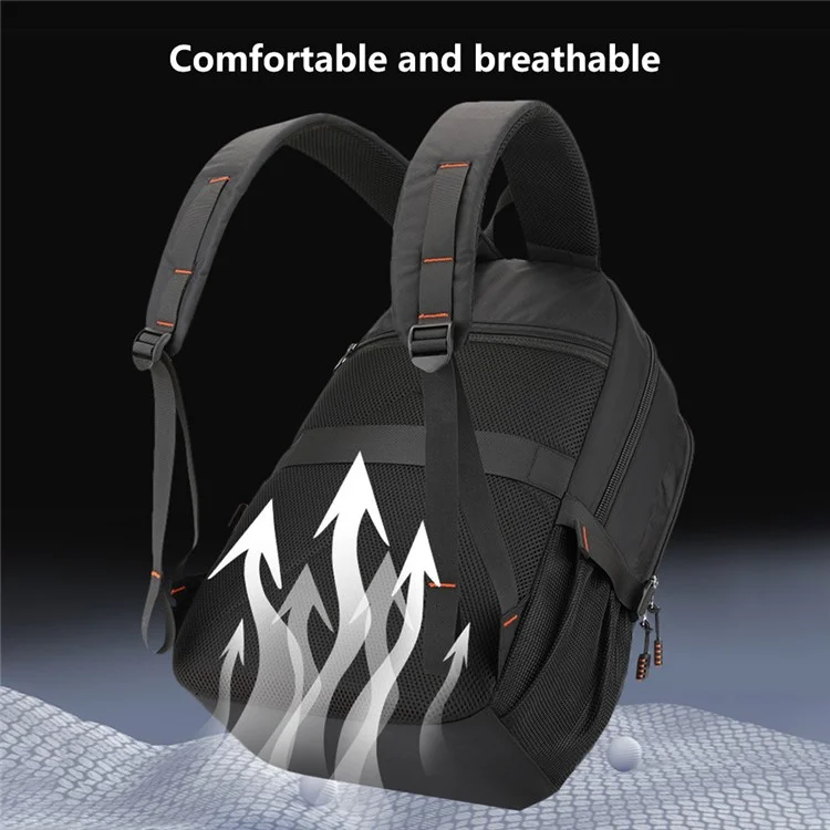 WEPOWER 2301 Laptop-Rucksack, wasserdichter Nylonstoff, große Kapazität, Business-Tagesrucksack - Schwarz