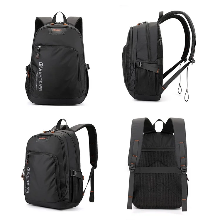 WEPOWER 2301 Laptop-Rucksack, wasserdichter Nylonstoff, große Kapazität, Business-Tagesrucksack - Schwarz