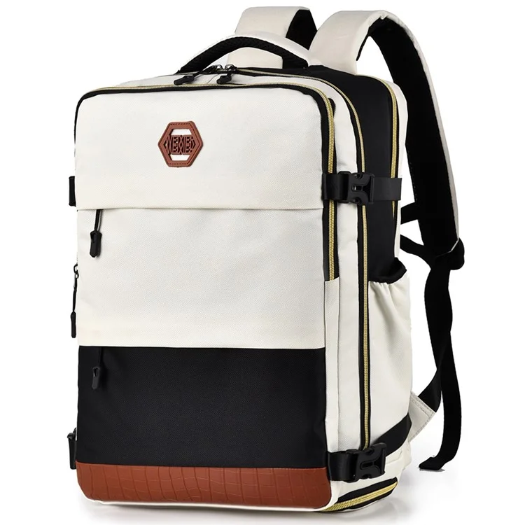 WEIXIER B706 20-35L Herren Rucksack Wasserdicht PU + Oxford-Gewebe Reise-Umhängetasche - Weiß