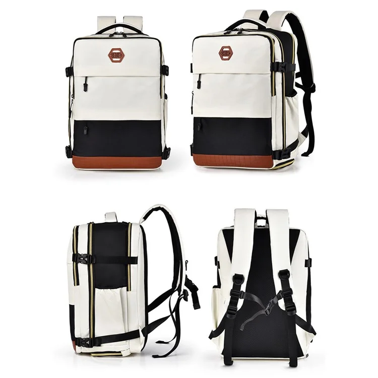 WEIXIER B706 20-35L Herren Rucksack Wasserdicht PU + Oxford-Gewebe Reise-Umhängetasche - Weiß