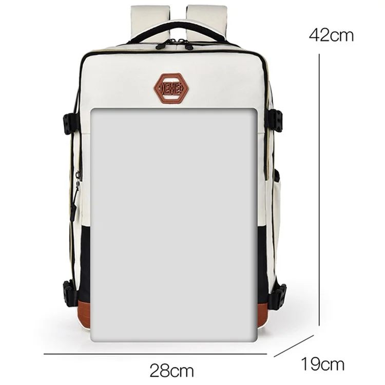 WEIXIER B706 20-35L Herren Rucksack Wasserdicht PU + Oxford-Gewebe Reise-Umhängetasche - Weiß
