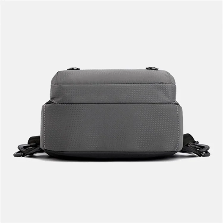 HAOSHUAI 6800 Sac de poitrine décontracté et imperméable en nylon pour hommes et femmes, mini sac à dos, 22 x 10 x 31 cm - Gris