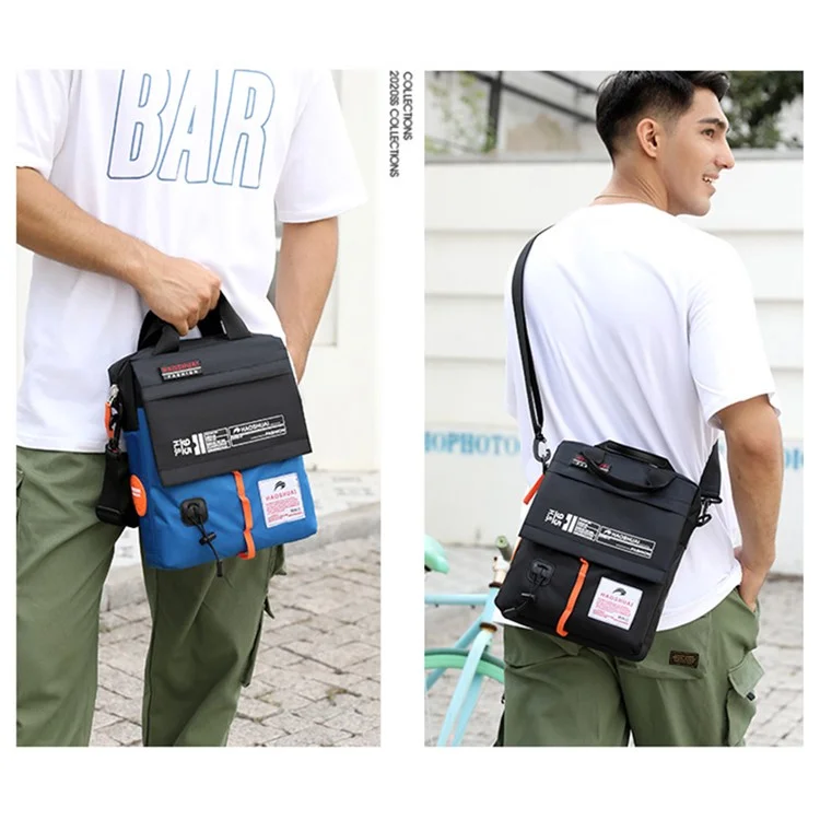 HAOSHUAI 202 Stylish Single Shoulder Messenger Bag Men Nylon Crossbody Bag, 24x9x36cm - Grey