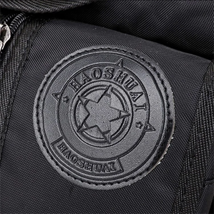 HAOSHUAI 325 Sac de Jambe Imperméable en Nylon Multifonction pour Hommes, 15x29x8cm - Noir